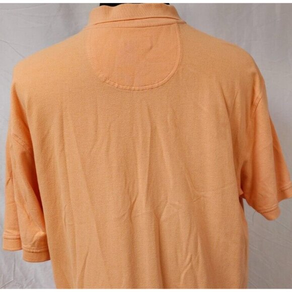 Izod Silk Wash Mens XL Orange Sherbet Short Sleeve Embroidered Logo Polo Shirt - Picture 9 of 11